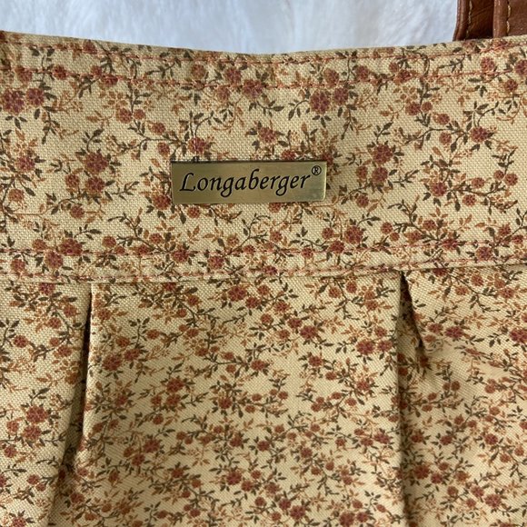 Longaberger Mini Floral Print Purse Shoulder Handbag Beige Autumn Fall - Picture 2 of 7